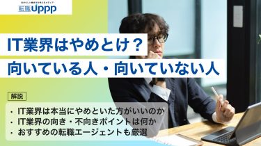 【保存版】 IT業界はやめとけ？理由や向いている人・向いていない人を徹底解説